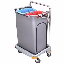 Cleankeeper Abfallsammelwagen I - 19 1 Abfallbehälter 140l + 2x Abfallsack 70l blau/rot