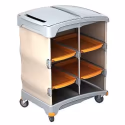 Cleankeeper Hotelwagen III - 10 2 Klappdeckel mit Fachteilern