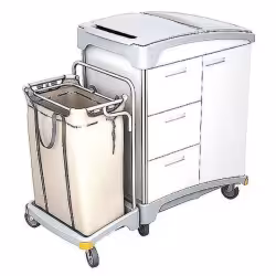Cleankeeper Hotelwagen III - 9 Leinen-Wäschesack 120 Liter