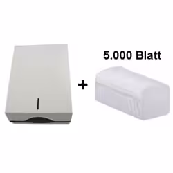 Handtuchpapierspender + Papier 1 Karton Handtuchpapier 1-lagig