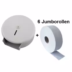 Jumborollenspender + 6 Rollen Papier 1 Paket = 6 Jumborollen á ca. 380 m
