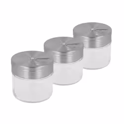Metaltex 3er Set Gewürzstreuer Glas/Edelstahl 100 ml 259850000