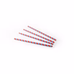 Sier Disposables Trinkhalm Papier gestreift RWB Maße (Ø x L): 8 mm x 23 cm