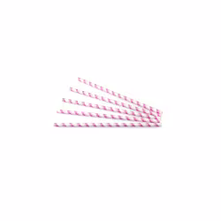 Sier Disposables Trinkhalm Papier gestreift rosa-weiss Maße (Ø x L): 8 mm x 24 cm