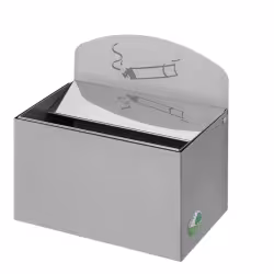 VAR Wandascher WH 13 Edelstahl mit Schild 14891