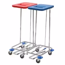 VERMOP Meditrans Wäschesammler Zweifach mit Deckel und Pedal 10642802