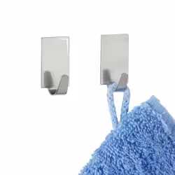 WENKO Rechteck-Haken glänzend 4er Set