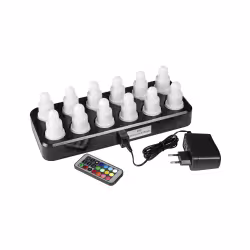 DUNI 12er LED Teelichter Set mit Ladestation
