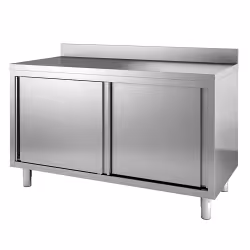 Gastro-Inox Edelstahl Arbeitsschrank mit Schiebetüren