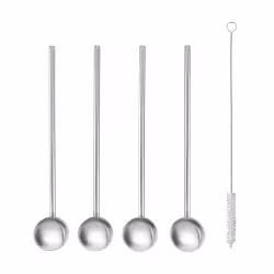 Metaltex Cocktaillöffel/Trinkhalm aus Inox-Edelstahl