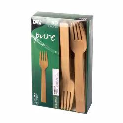 Papstar Pure Bambus Gabeln