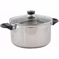 KRÜGER Denver Bratentopf Edelstahl mit Glasdeckel Durchmesser: 24 cm