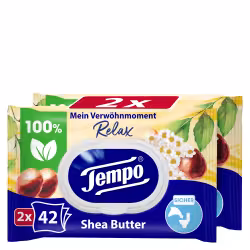 Tempo Sheabutter Feuchte Toilettentücher 836227