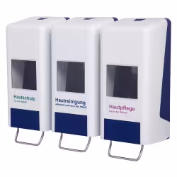 Trispender - 3 Softflaschenspender auf Wandplatte SF2000B3