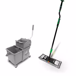 UNGER erGO! clean Flachmopp Bodenreinigungs-Set FAKT8