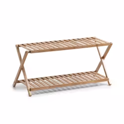 Zeller Bamboo Schuhregal mit 2 Ablagen 18871