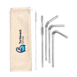 Turtleneck® Straw Edelstahl Strohhalm flexibel silber