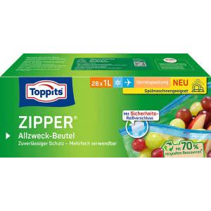 Toppits Zipper® Vorratspack XL Allzweck-Beutel